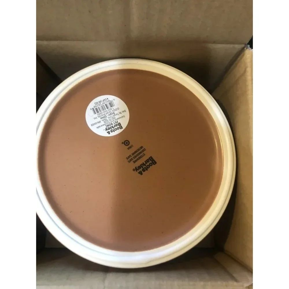 Ceramic Dog Water Bowl - Brown - 4 cups - Boots & Barkley